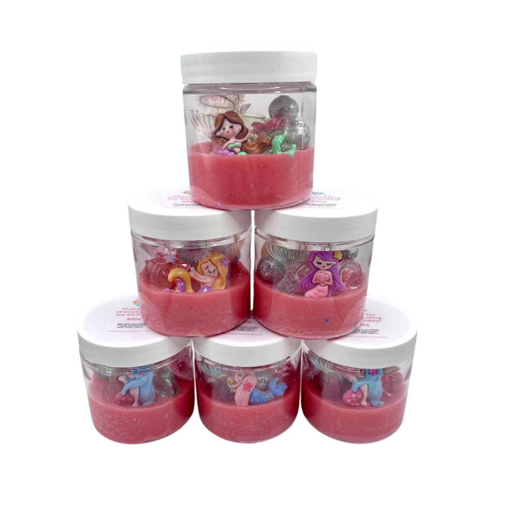 Custom Mermaid Play Dough Favors for Birthday Party