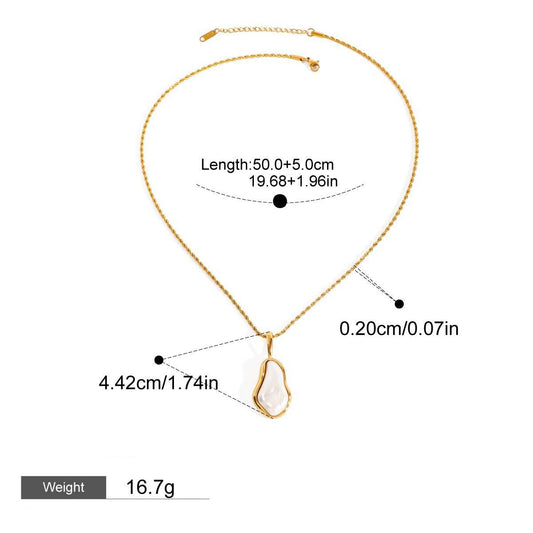18K gold inlaid irregular pearls exquisite design noble necklace