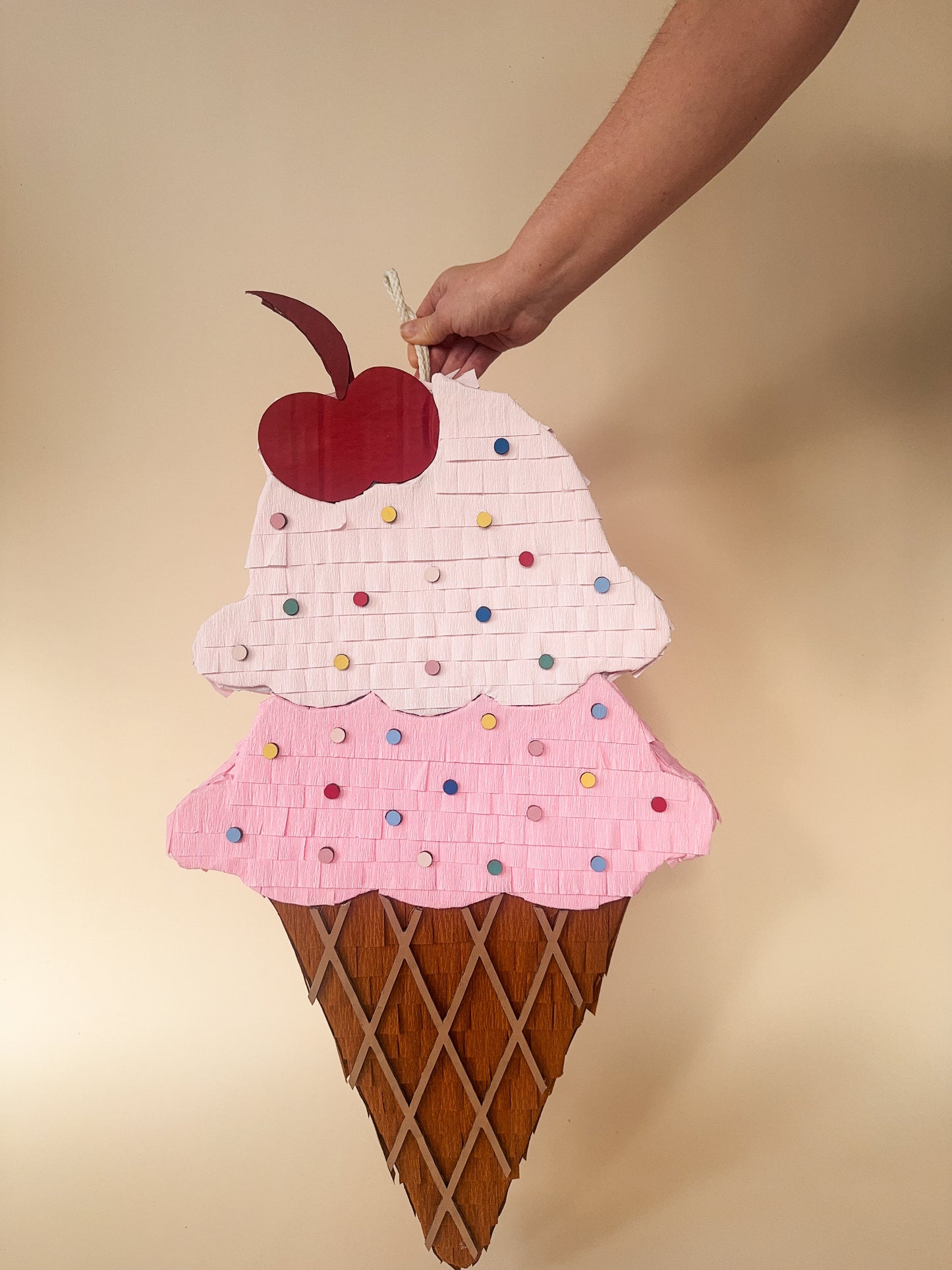 🍦 Ice Cream Sundae Piñata – Handcrafted Ice Cream Cone Piñata for Sweet Birthday Parties & Dessert-Themed Celebrations