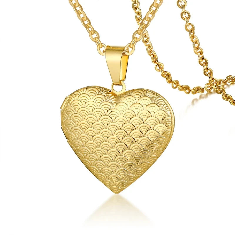 Vnox Light Heart Locket Pendants