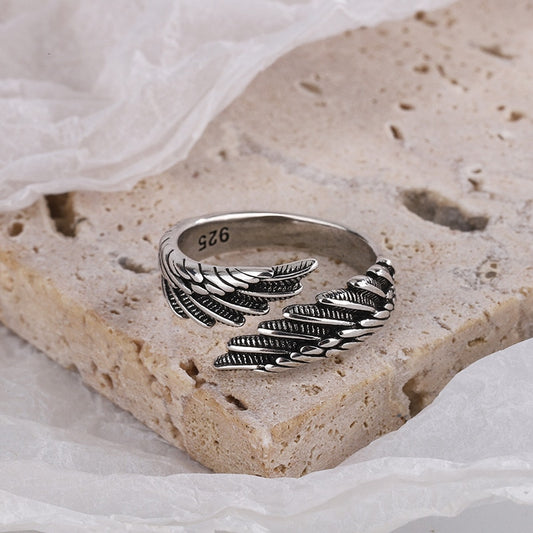 Silver Color Ring, Creative Wings Design - Mermaid Quake
