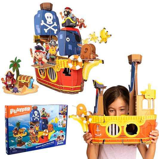 Banana-Rama Pirate Ship Buildable Playset | Plucky Pirates Playper