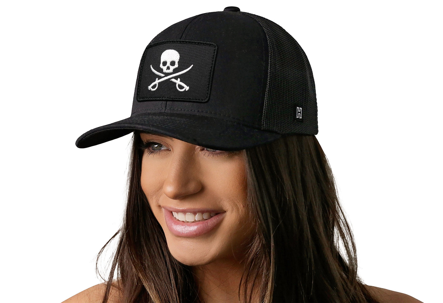 Pirate Flag Trucker Hat | Black Jolly Roger Flag Snapback