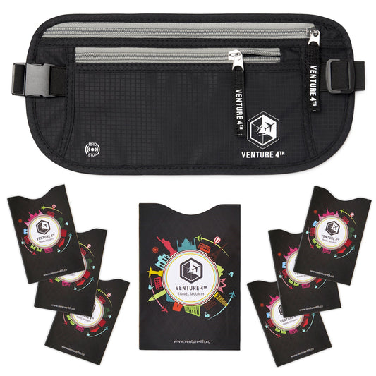 Travel Money Belt + RFID Sleeves