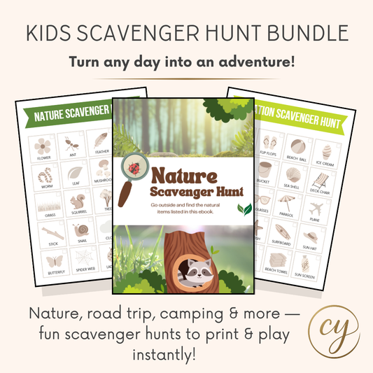 Kids Scavenger Hunt Bundle – Free Printable Activities CYDesignStudio