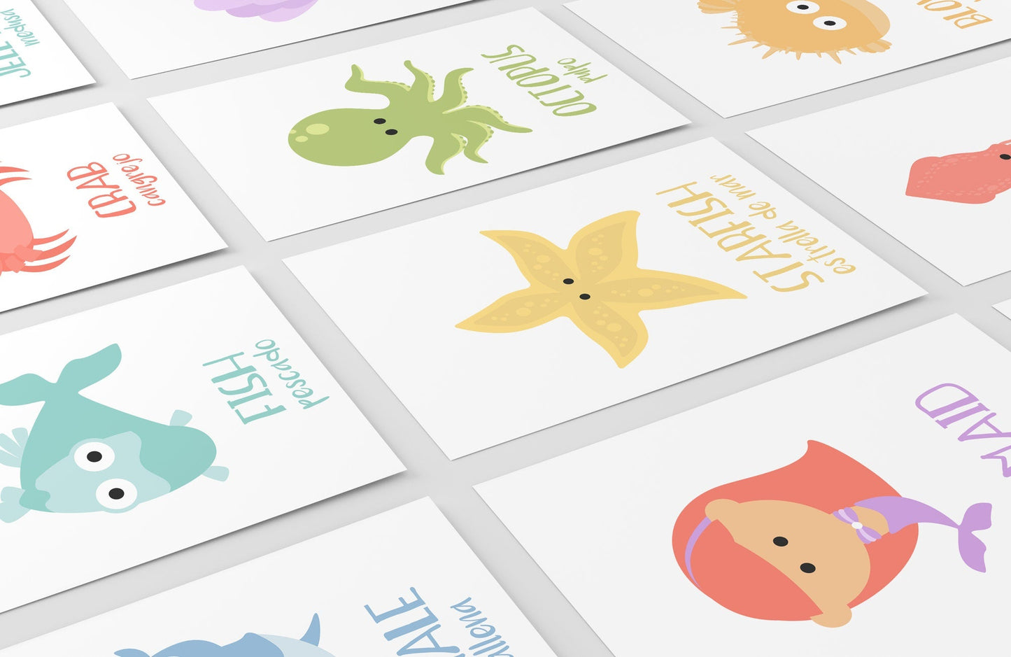 Sea Animals Flashcards GoodnightFox