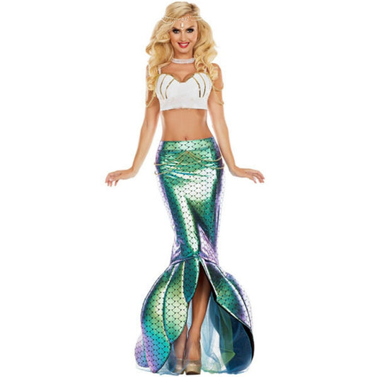 Fantasia Sexy Little Mermaid Costume Adults Women Halloween Princess Mermaid Tail + Bra Cosplay Sets queue de sirene C68837AD Mermaid Quake