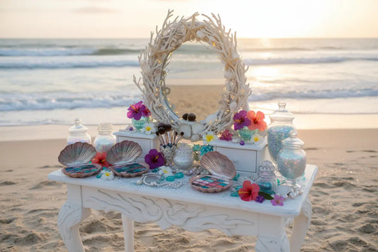 Mermaid makeovers for beach birthday party activities Mermaid Quake