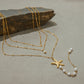 18K gold multi-layer chain with starfish and pearl tassel design exquisite and noble necklace