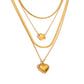 18K gold double chain with heart/star design exquisite simple necklace