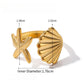 Starfish Shell Titanium Steel Ring