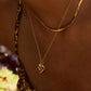 18K gold double chain with heart/star design exquisite simple necklace
