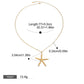 18K Gold Starfish Shape Textured Beach Style Necklace