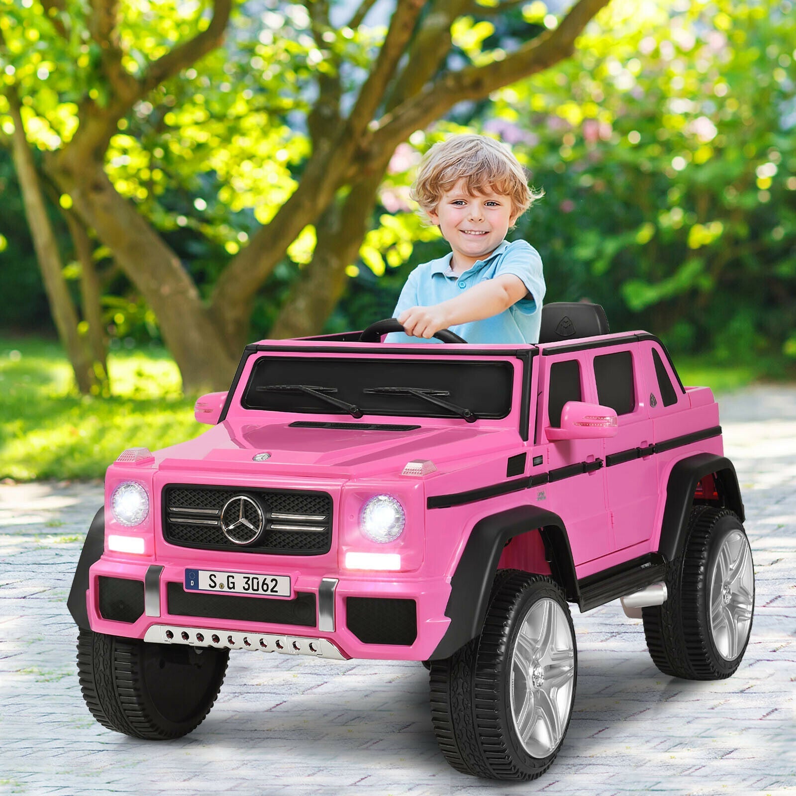12V Licensed Mercedes-Benz Kids Ride On Car-Pink GBruno Store