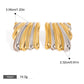 18K gold geometric shape with gold and silver color matching design classic personality earrings
