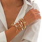 18k gold bow pearl beaded bracelet