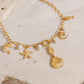18K gold ocean element with texture design exquisite fashion necklace