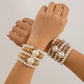 18k gold pearl stacking bracelet