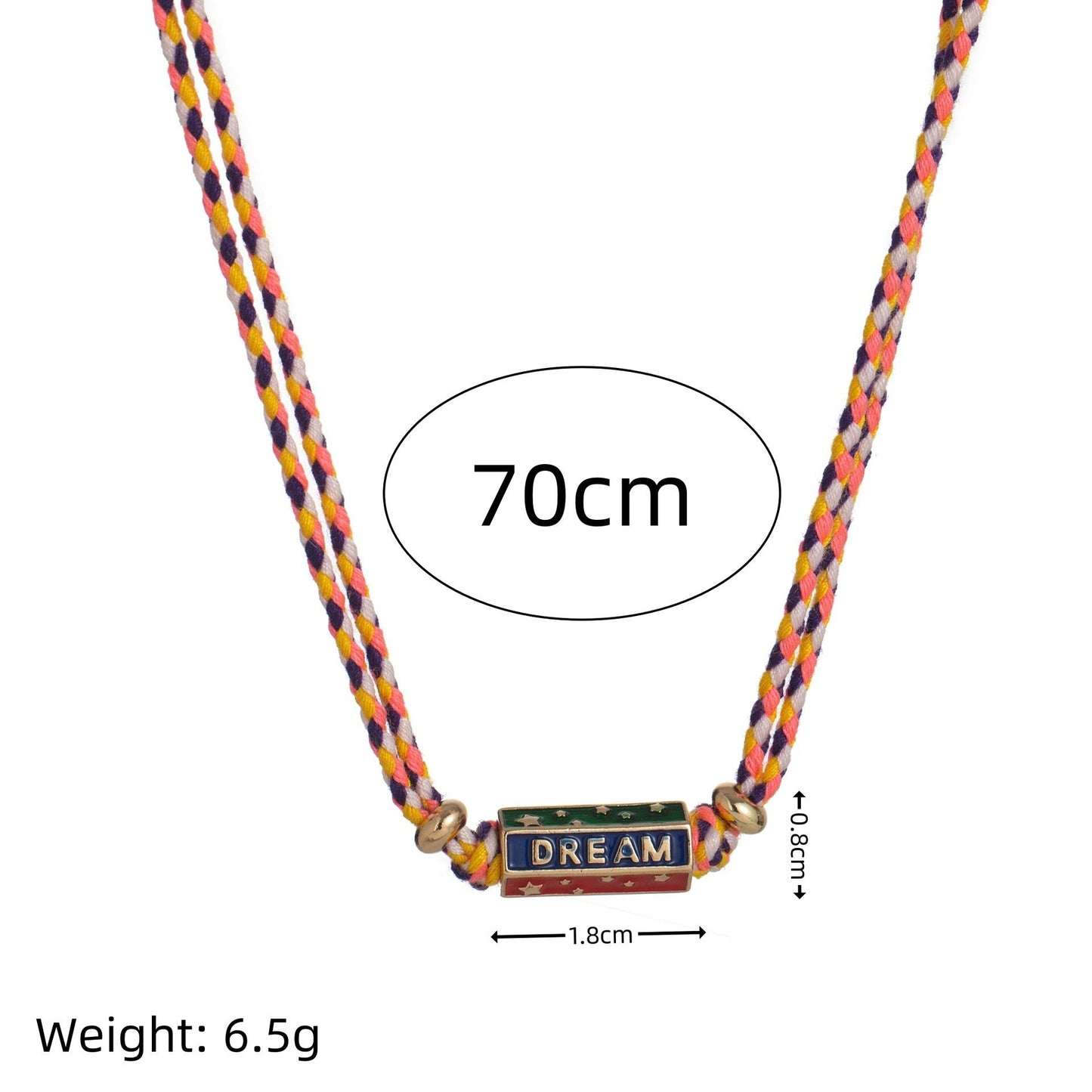 Bohemian style colorful love pendant necklace women's bracelet