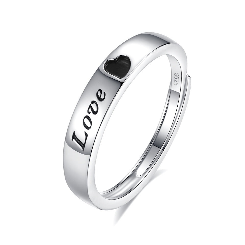 S925 sterling silver LOVE couple ring