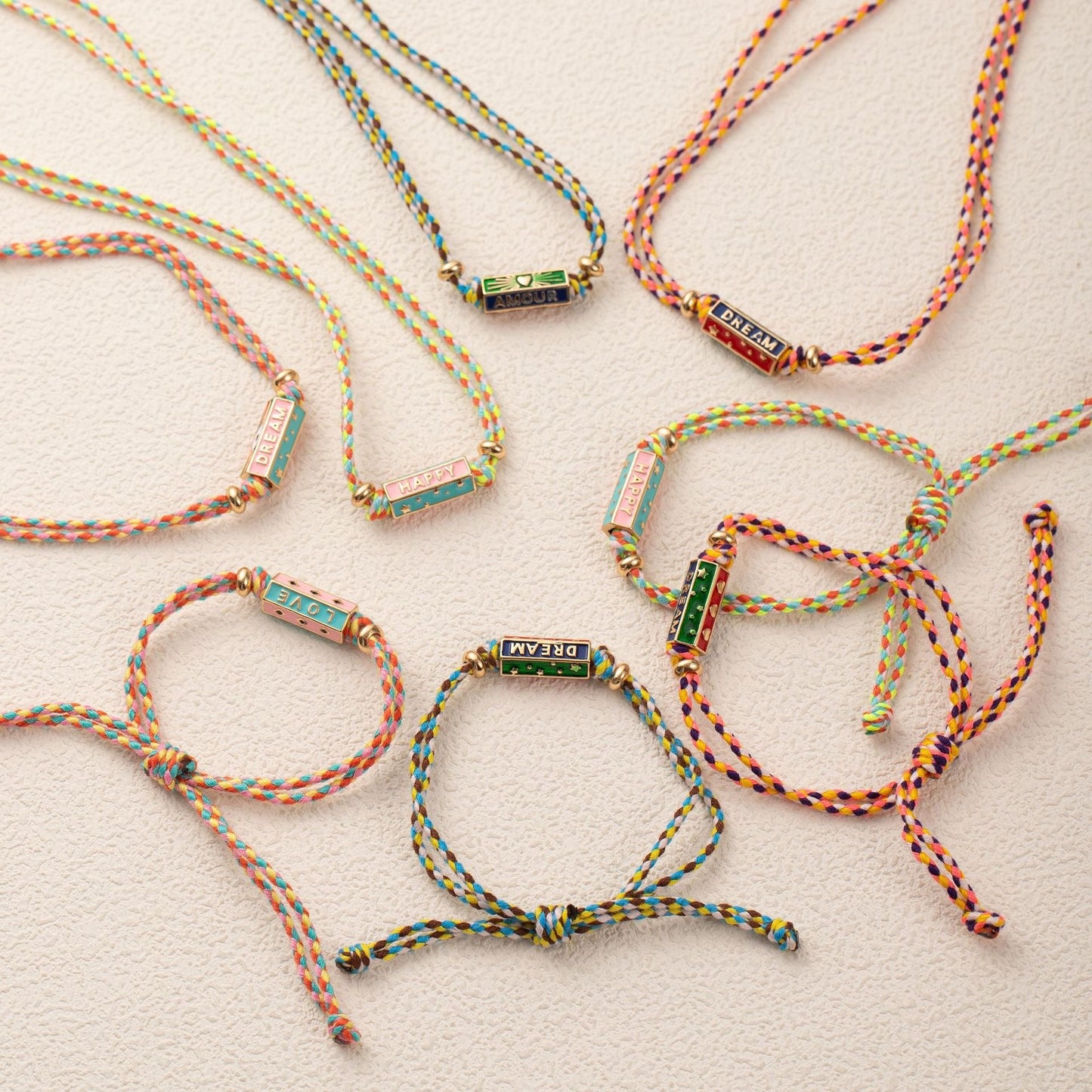 Bohemian style colorful love pendant necklace women's bracelet