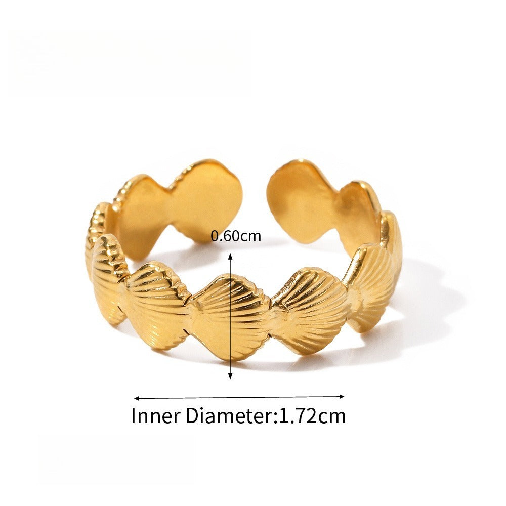 Starfish Shell Titanium Steel Ring