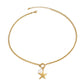 18K gold starfish with pearl design exquisite and noble necklace