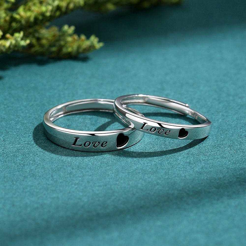 S925 sterling silver LOVE couple ring