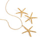 18K Gold Starfish with Textured Design Classic Fashion Necklace and Earrings Set