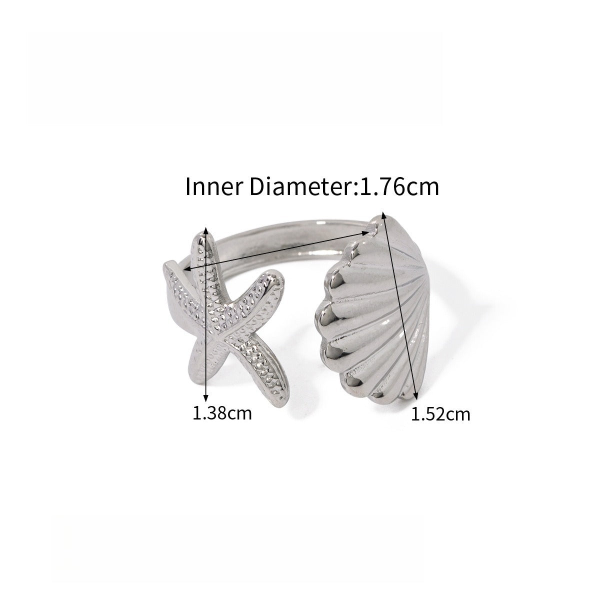 Starfish Shell Titanium Steel Ring