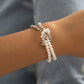 18k gold bow pearl beaded bracelet