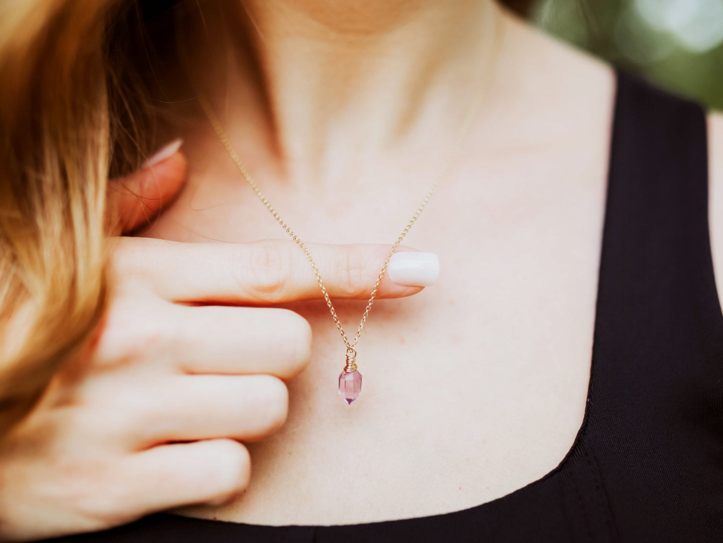 Pike Necklace - Pink Amethyst