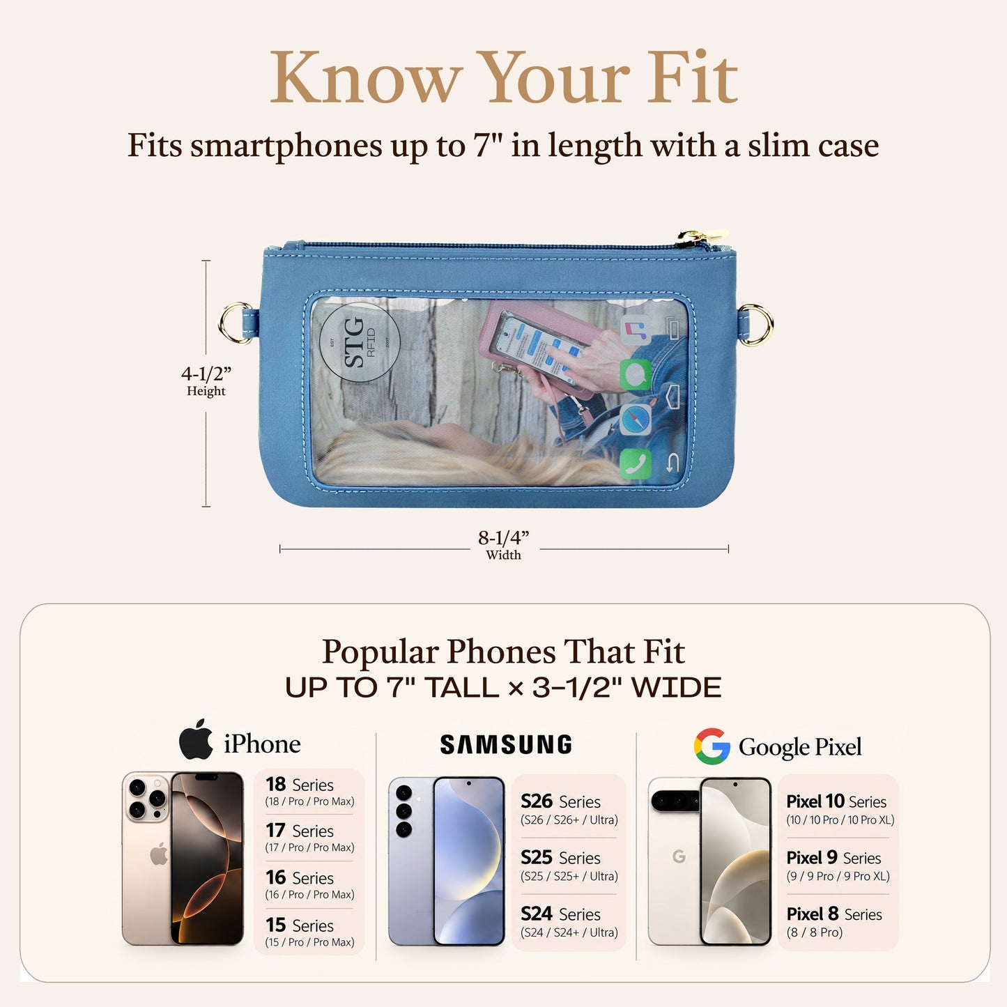 Active Catchy Clutch RFID Touchscreen Phone Purse