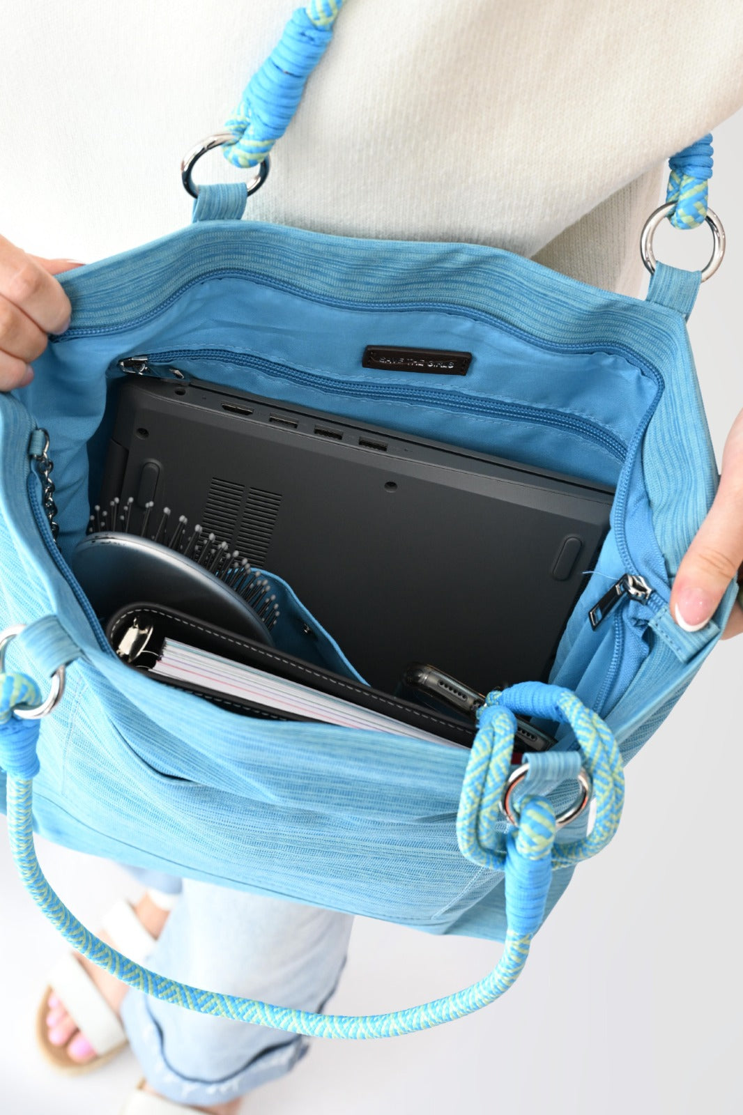Active Tote Bag with Rope Handle & Phone Wristlet