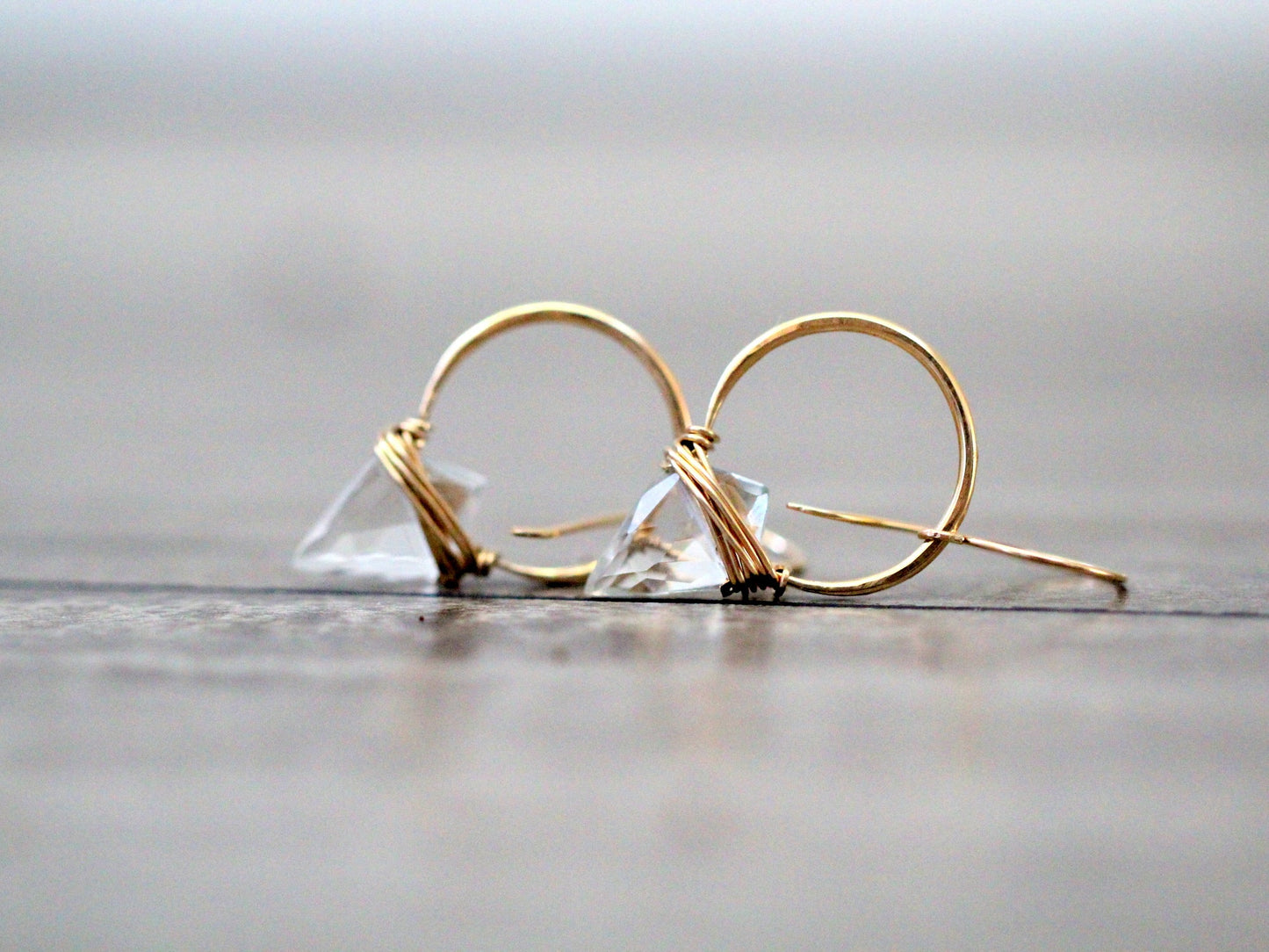 Albatross Earrings - Crystal Quartz