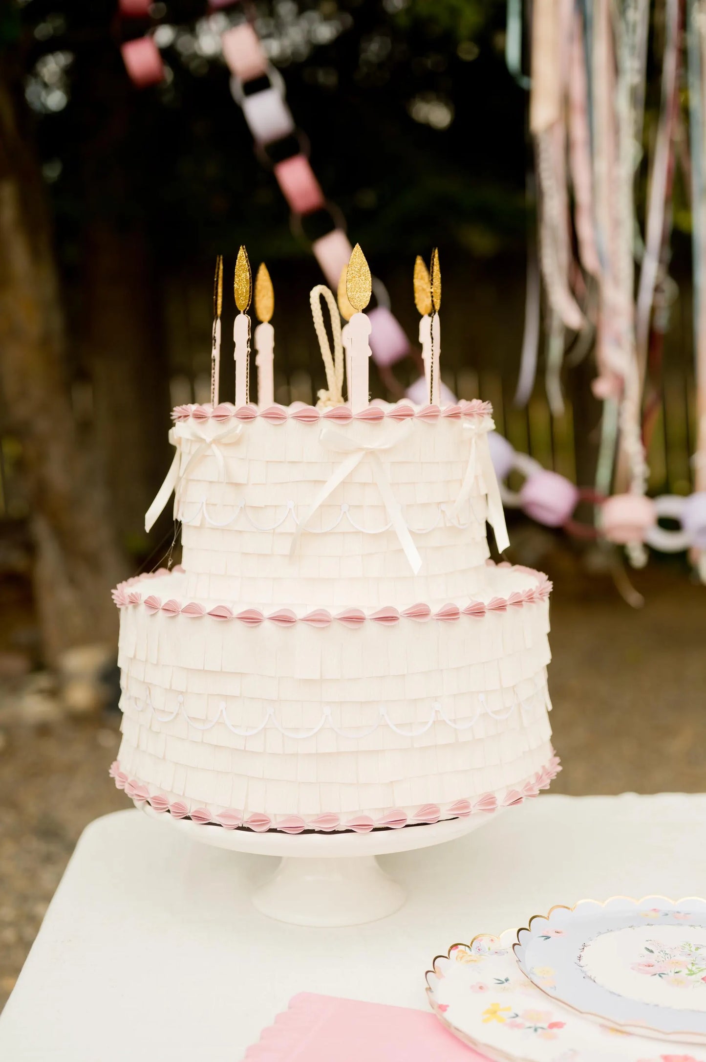 🎂 Birthday Cake Piñata – Handmade Party Cake Decoration, Candy Holder