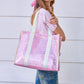 Pink Geo Tile Clear Vinyl Tote Bag