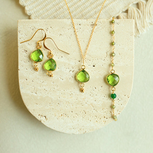 Ballet Peridot Quartz & Gold-Plated Silver Jewelry Collection PARKEN JEWELRY