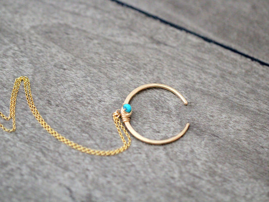 Caporal Turquoise Crescent Moon Necklace Saressa Designs®
