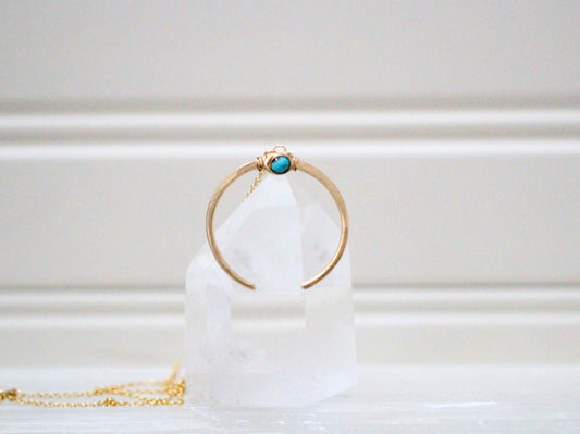 Caporal Turquoise Crescent Moon Necklace Saressa Designs®