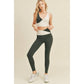 Color Block Front-Twist Top & Leggings Set in Black or Pink [Sizes S-L]