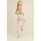 Color Block Front-Twist Top & Leggings Set in Black or Pink [Sizes S-L]