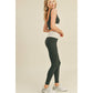 Color Block Front-Twist Top & Leggings Set in Black or Pink [Sizes S-L]