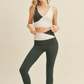 Color Block Front-Twist Top & Leggings Set in Black or Pink [Sizes S-L]