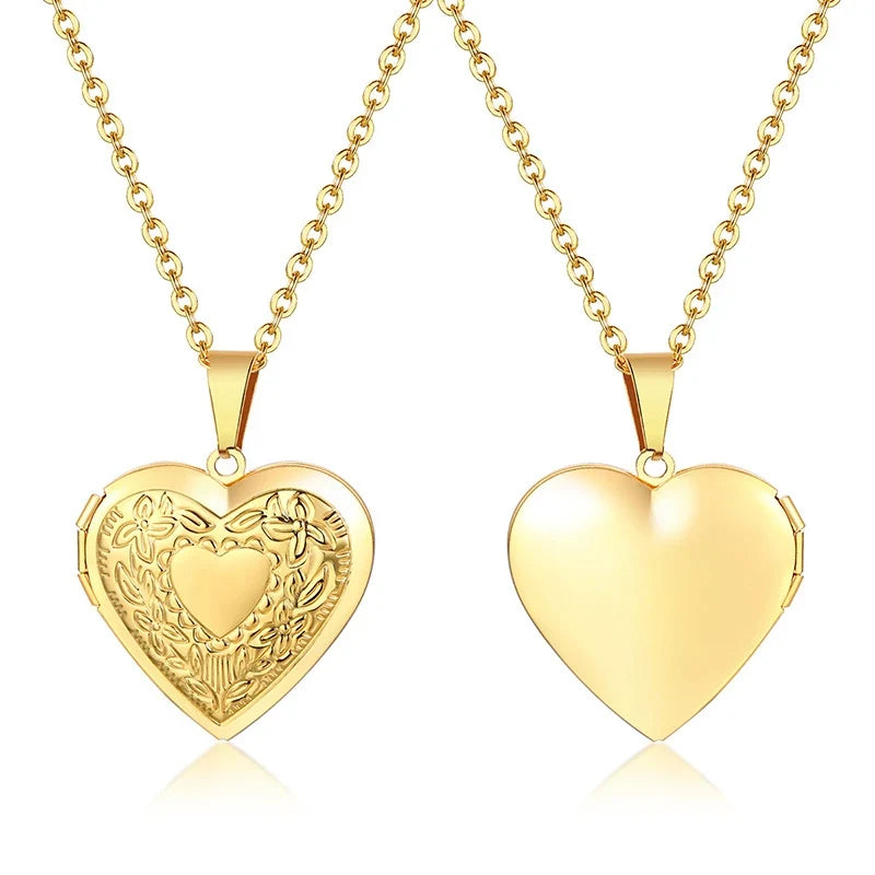 Heart Photo Locket Necklace for Women | Openable Stainless Steel Promise Jewelry