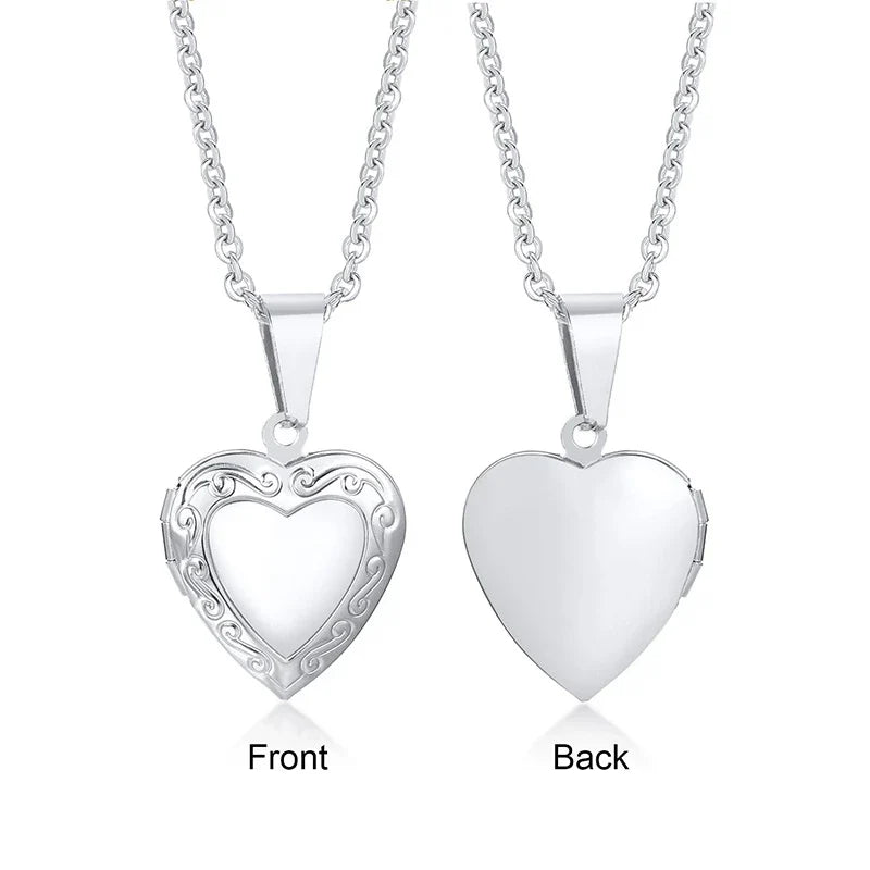 Vnox Light Heart Locket Pendants