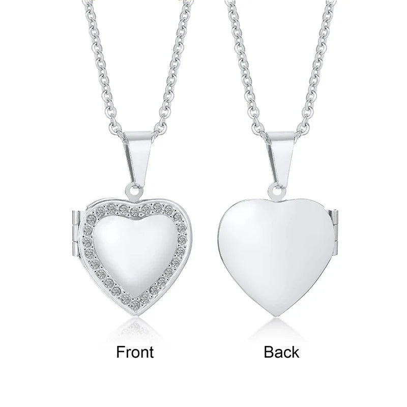 Vnox Light Heart Locket Pendants