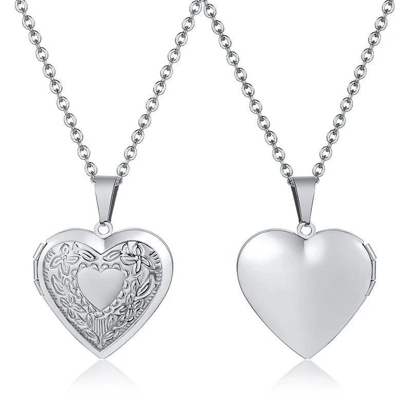 Heart Photo Locket Necklace for Women | Openable Stainless Steel Promise Jewelry