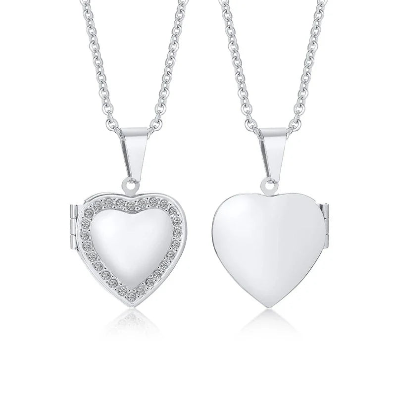 Heart Photo Locket Necklace for Women | Openable Stainless Steel Promise Jewelry