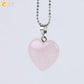 CSJA Natural Stone Heart Necklace | Crystal Healing Pendant for Women